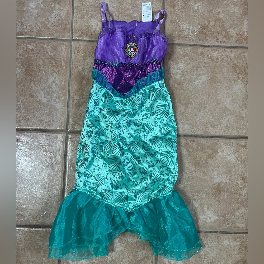 Disney girls size 4-6 Little Mermaid Ariel Costume Dress - Purple and Teal